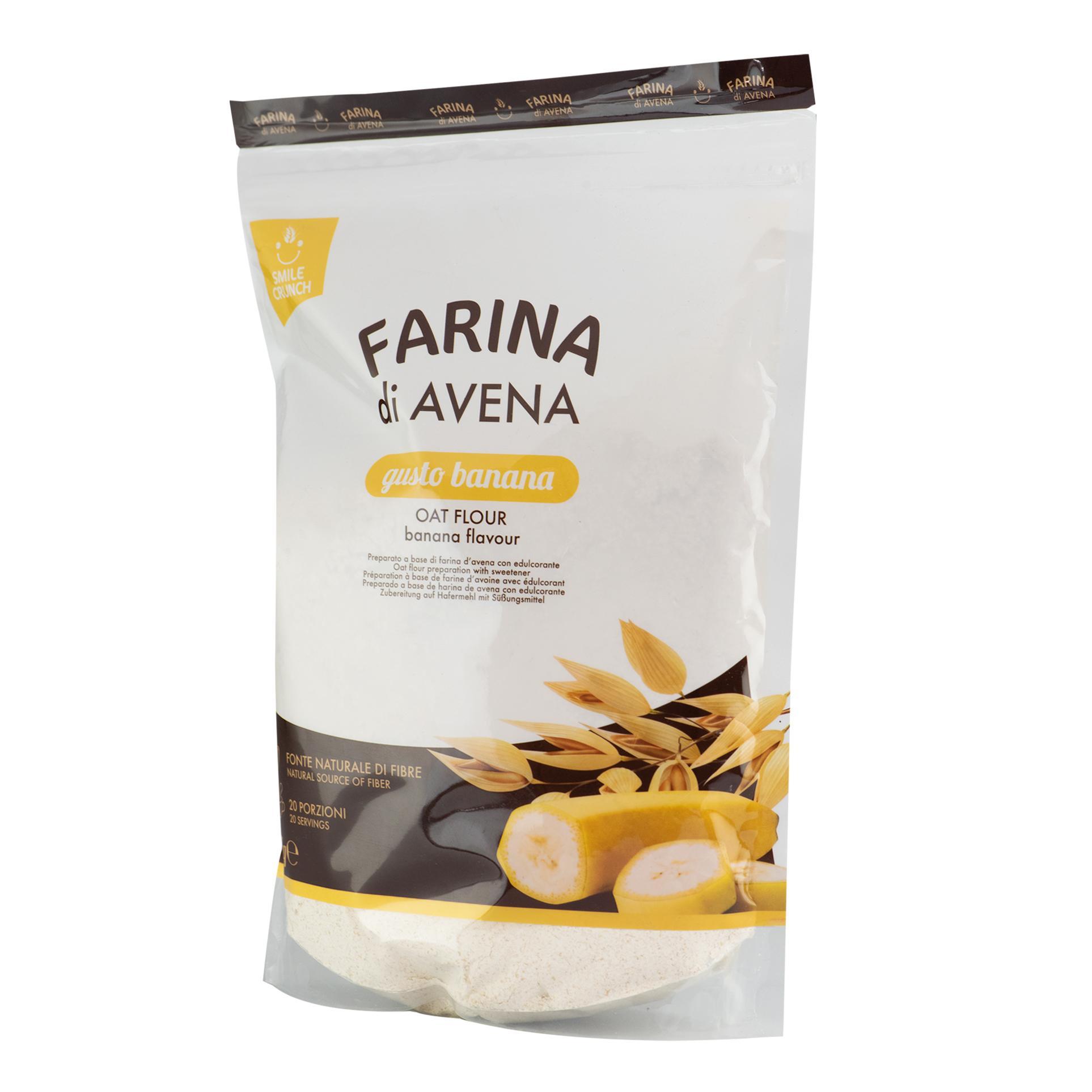 smile crunch oat flour - farina d'avena istantanea gusto banana - 1kg