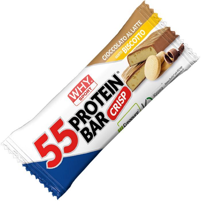 biovita group why sport - 55 protein bar - barretta proteica cioccolato al latte gusto biscotto -  55g