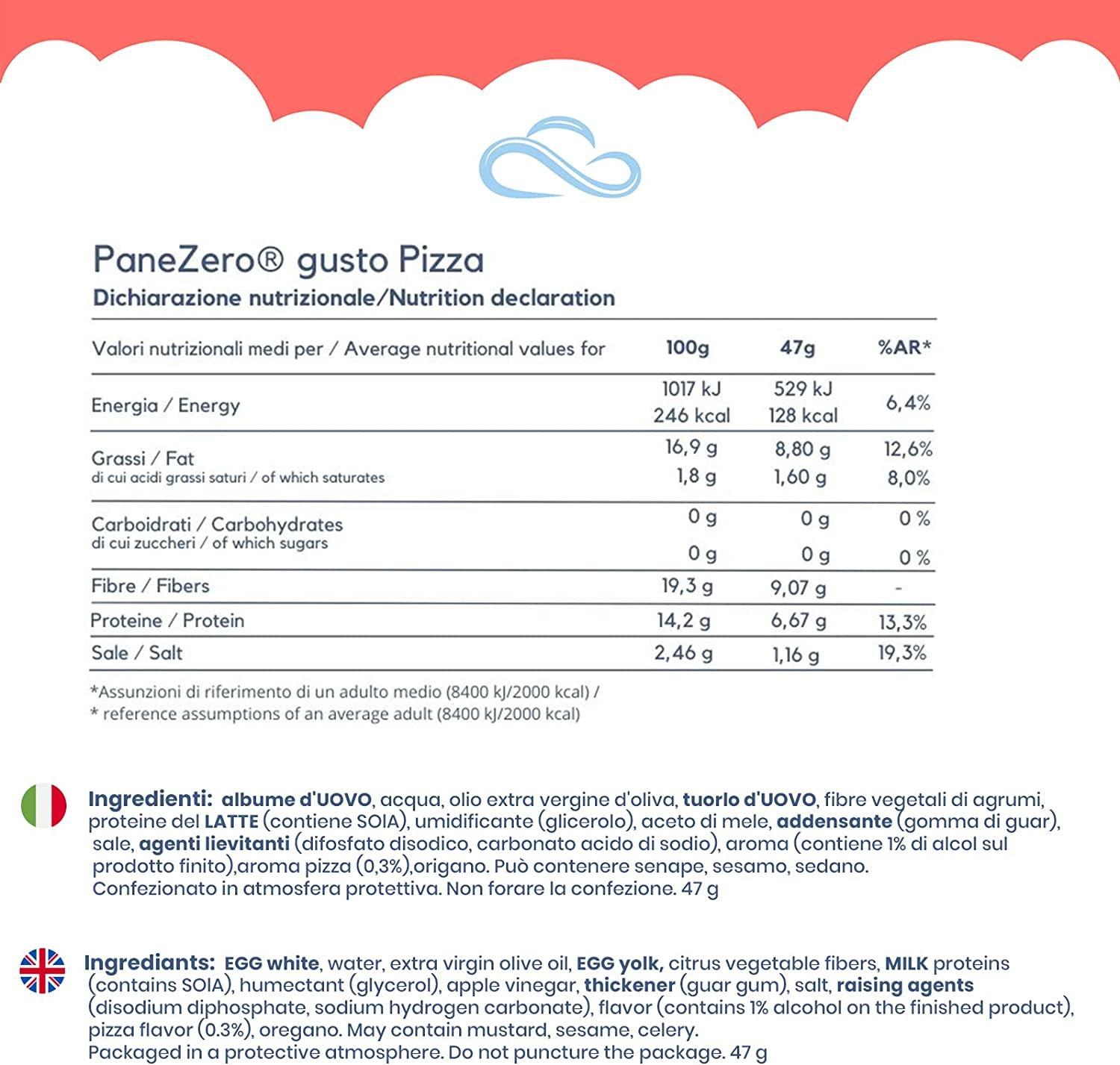 nuvola zero pane zero gusto pizza - 47g