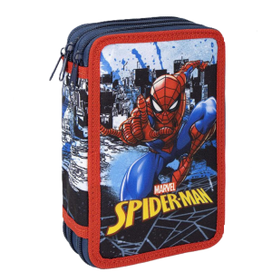 Astuccio 3 scomparti spiderman con giotto turbocolor