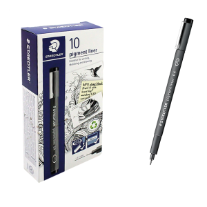 Penna stadtler pigment liner nero 308 0.4mm confezione da 10