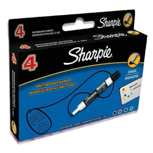 Marcatore sharpie whiteboard p.scalpello confezione da 4