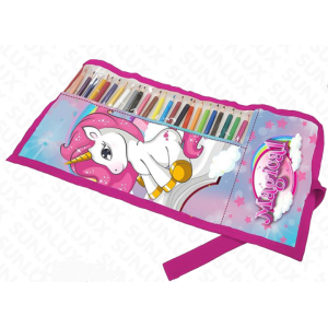 Astuccio roll unicorn con 24 pastelli
