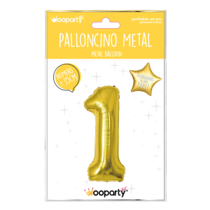 Palloncino n.1 oro metal 35cm
