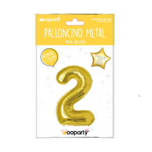 Palloncino n.2 oro metal 35cm