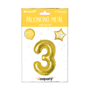 Palloncino n.3 oro metal 35cm