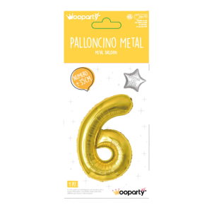 Palloncino n.6 oro metal 35cm