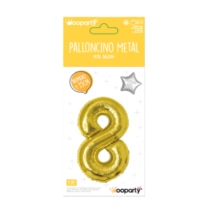 Palloncino n.8 oro metal 35cm