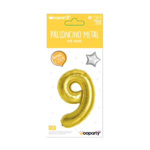 Palloncino n.9 oro metal 35cm