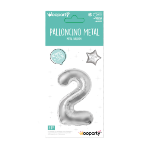 Palloncino n.2 argento metal 35cm