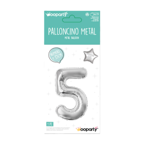 Palloncino n.5 argento metal 35cm