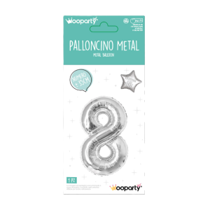 Palloncino n.8 argento metal 35cm
