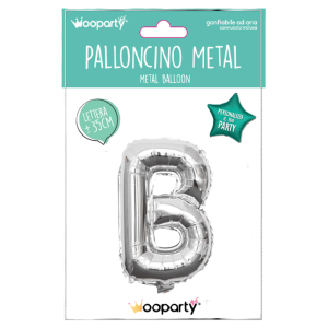 Palloncino lettera b argento metal 35cm