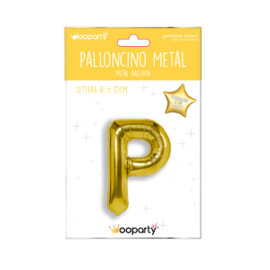 Palloncino lettera p oro metal 35cm