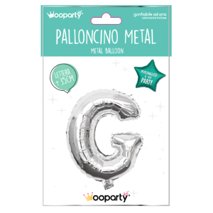 Palloncino lettera g argento metal 35cm