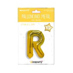 Palloncino lettera r oro metal 35cm