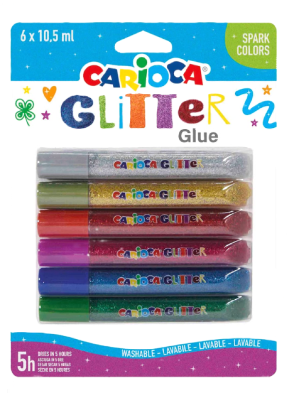 Colla Carioca spark colors glitter 10.5ml confezione da 6