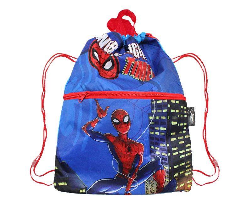 Sacca zaino Spiderman con tasca frontale 44x34cm