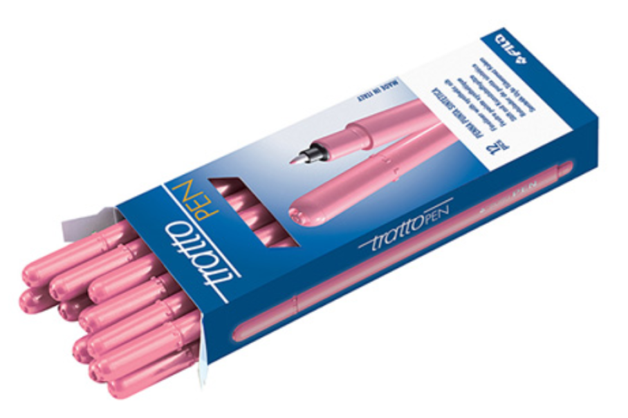 Penna Tratto pen metal rosa confezione da 12