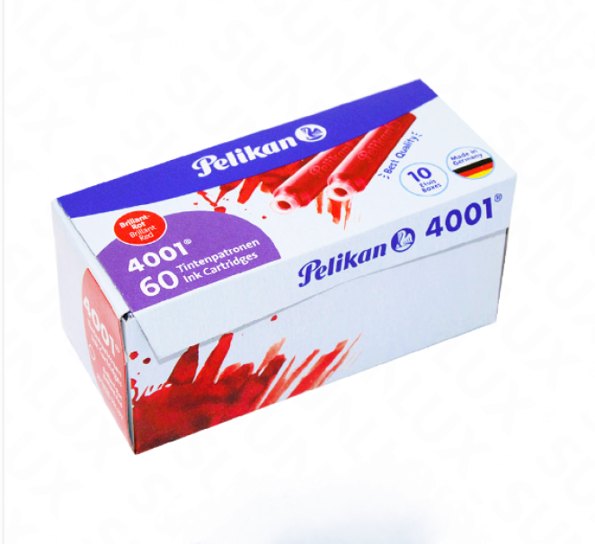 Cartucce ad inchiostro Pelikan 4001 Rosso confezione 10 scatole da 6