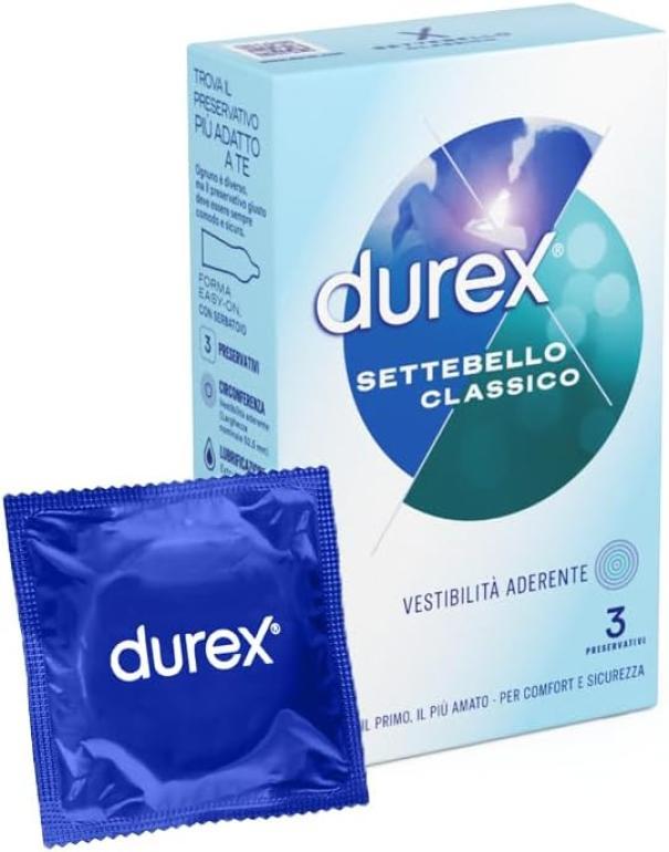 Preservativi Durex Settebello classico confezione da 3