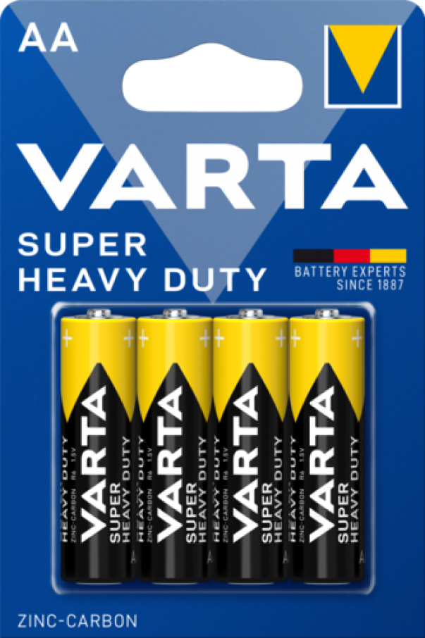 Batteria Varta Super Heavy Duty AA blistter da 4