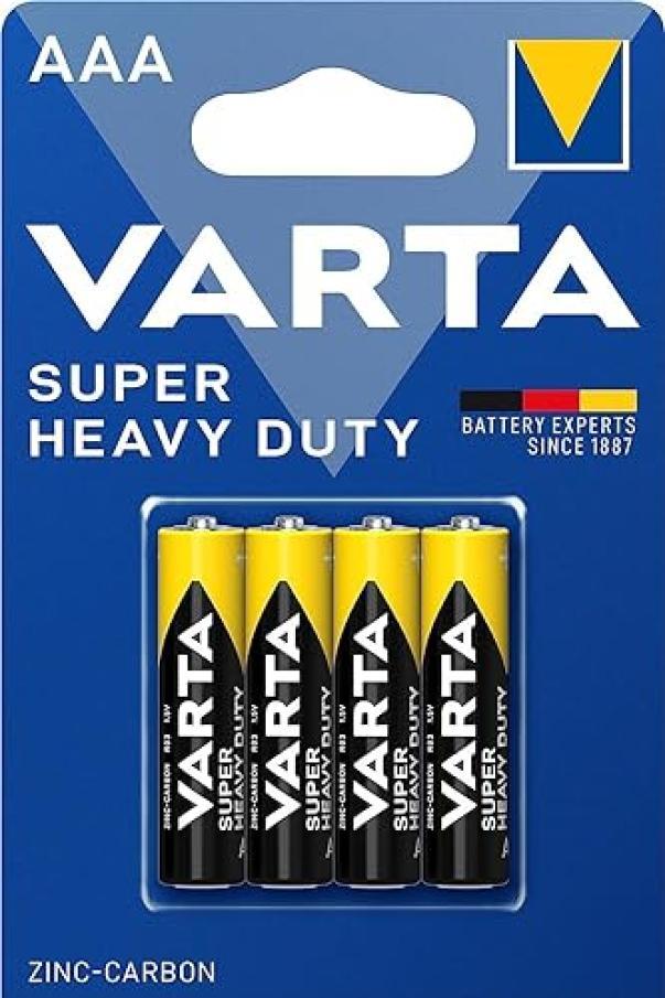 Batteria Varta Super Heavy Duty AAA blister da 4