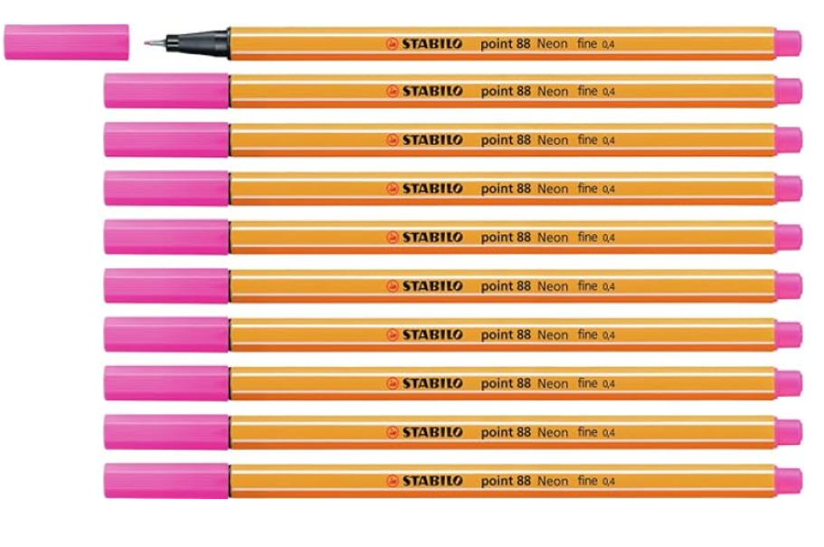 Penna Stabilo point 88 rosa confezione da 10