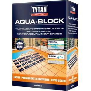 Aqua-block impermealizzante anti infiltrazione per terrazzi & balconi kit 2 componenti ( fondo - finitura )