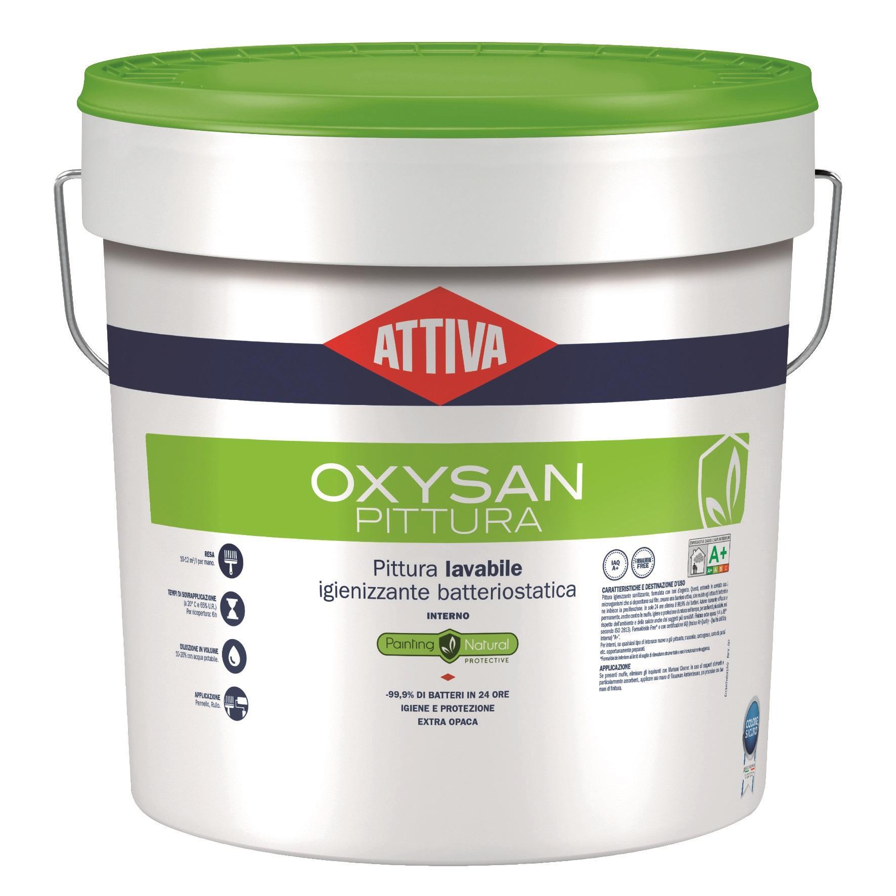 Attiva Oxysan pittura lavabile igienizzante anti batterica latta da 5 lt