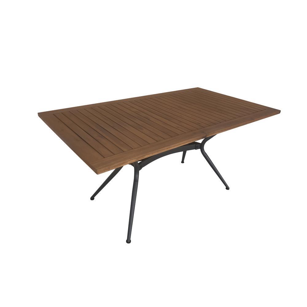Tavolo rettangolare in metallo e legno