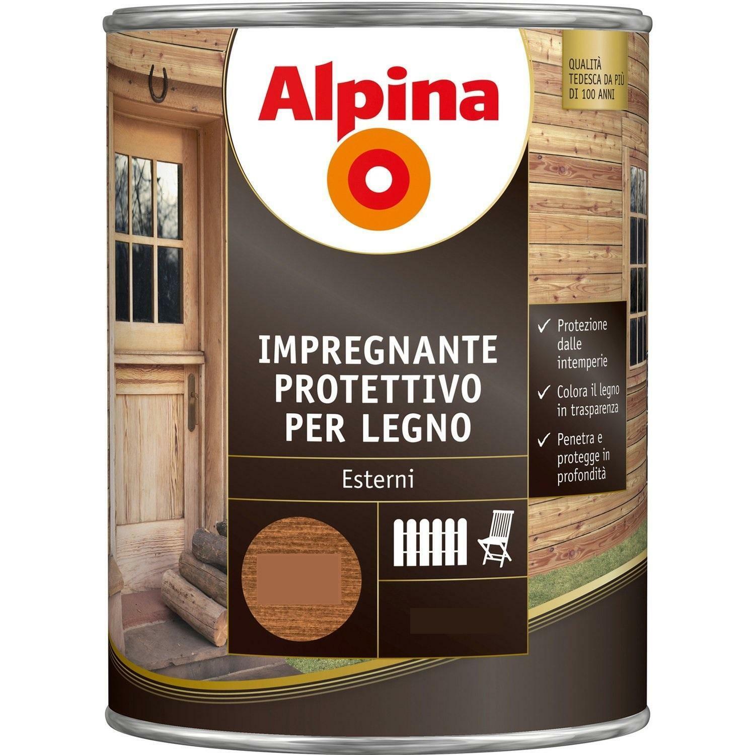 alpina alpina impregnanti protettivo per legno colore larice 2,5 litri