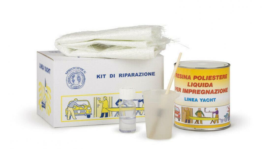 fraschetti kit di riparazione resina+lana di vetro + accessori