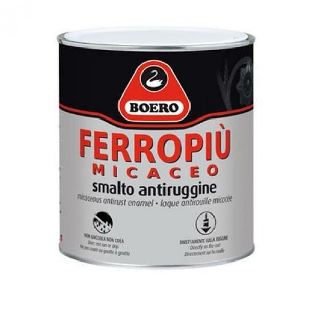 boero boero ferropiu grigio chiaro grana grossa 0.75 litri  smalto anticorrosivo per esterni ed interni effetto micaceo.