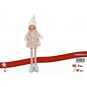 Bambolina in piedi tessuto rosa cm 80