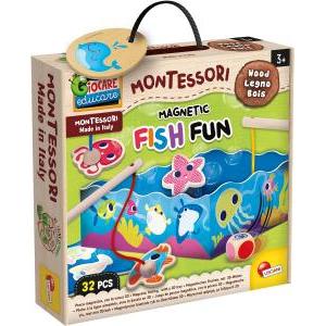 Montessori baby wood magnetic fish