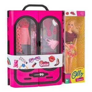 Bambola con armadio e accessori