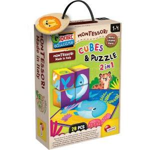 Montessori cubi e puzzle in legno