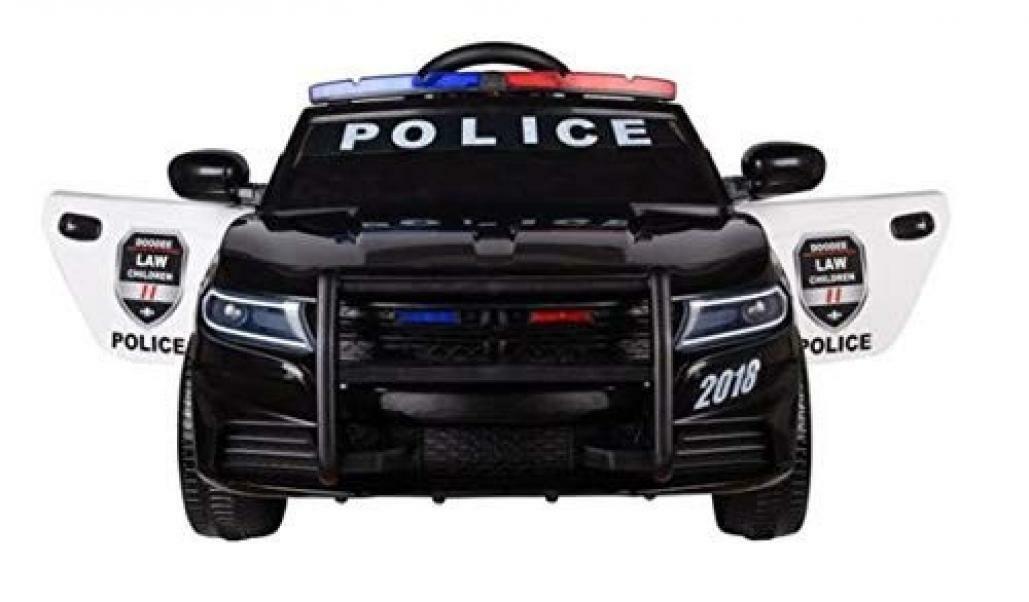 baby car auto elettrica 12 v - police nera con telecomando