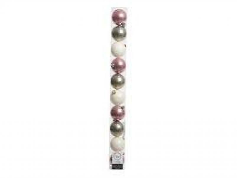 kaemingk kaemingk 10 palle r 6 cm - colore rosa/argento/bianco