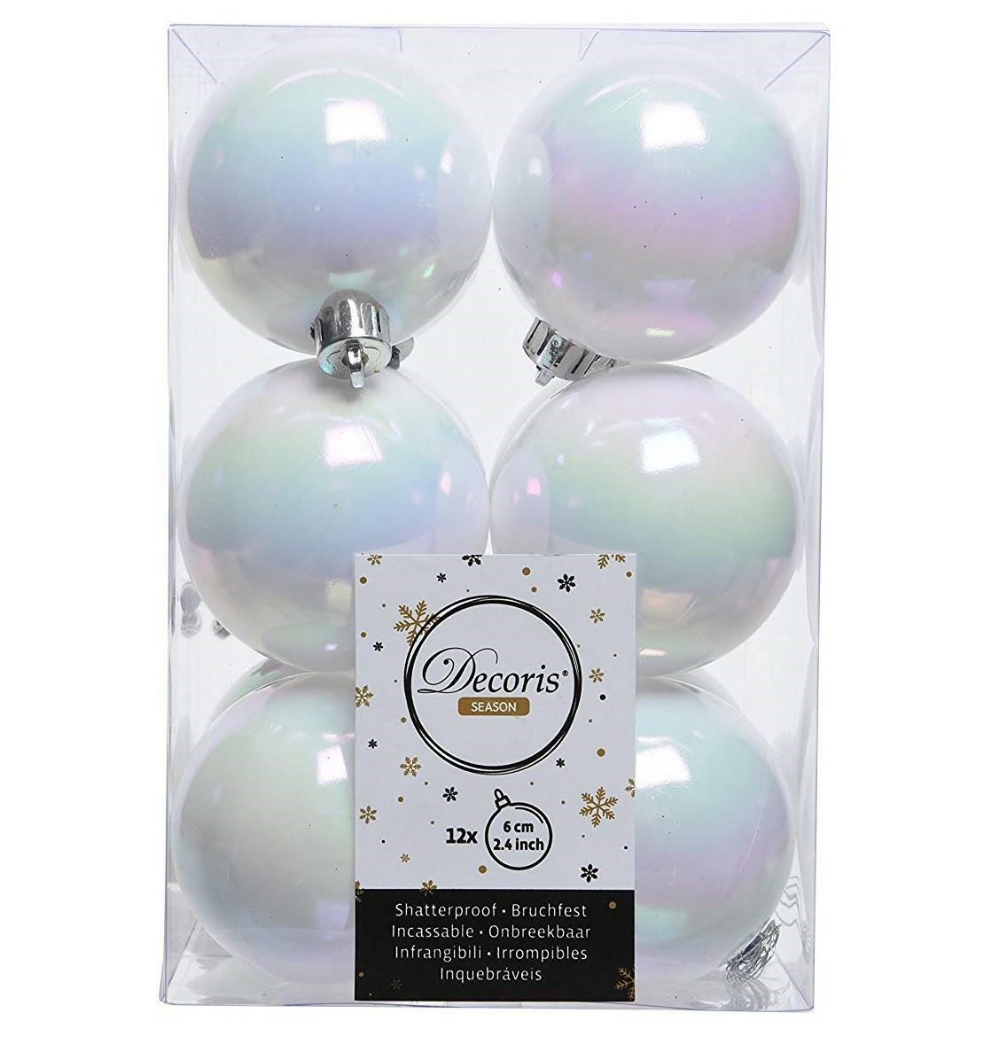 kaemingk kaemingk 12 palle r 6 cm - colore bianco perla lucido