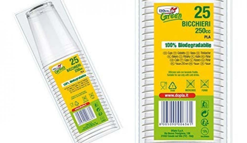 giocattoli bicchiere biodegradabile 250 ml confezione da 25