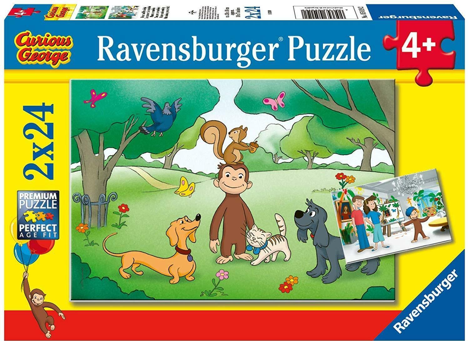 ravensburger puzzle 2 x 24 pz curious george
