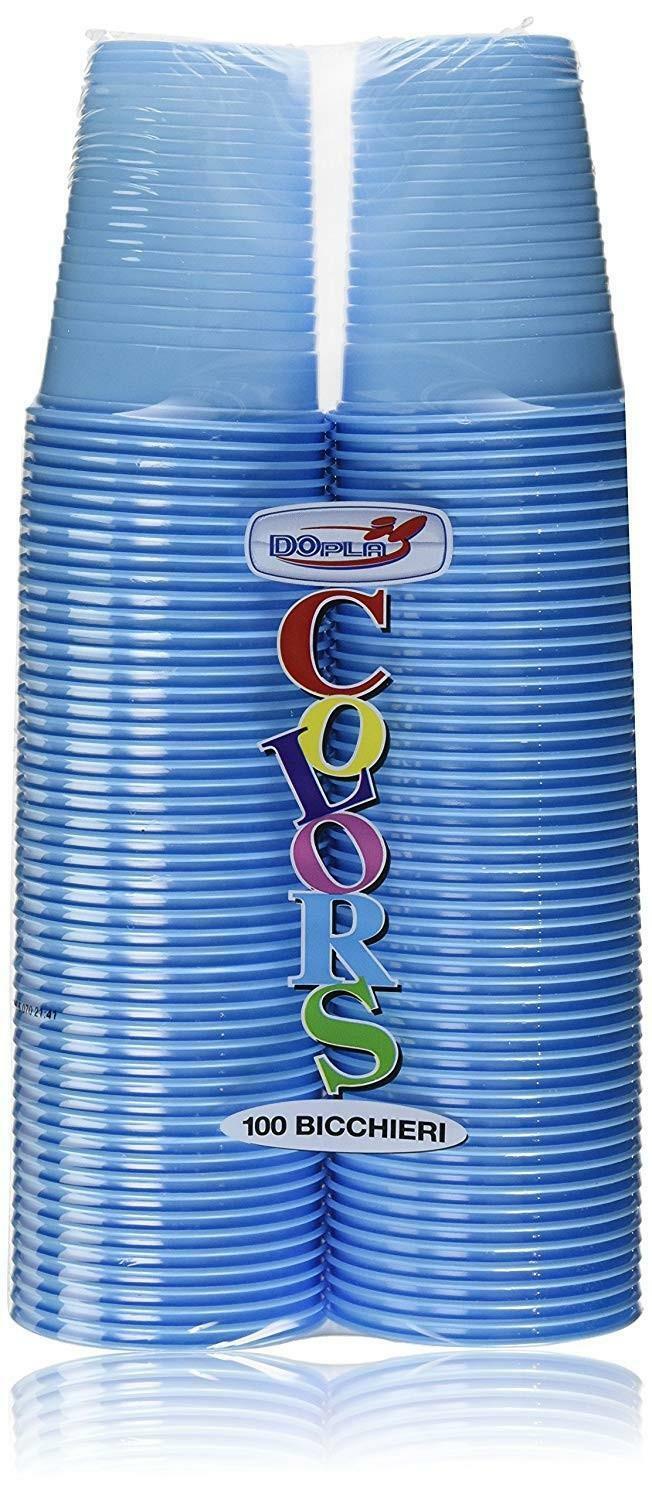 giocattoli bicchiere in plastica confezione 100 pezzi azzurro