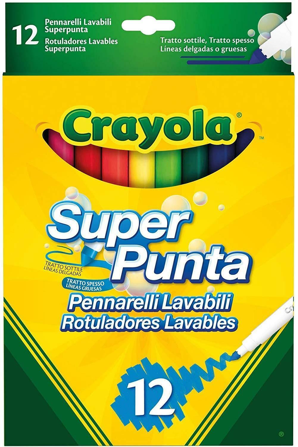 crayola 12 pennarelli lavabili superpunta