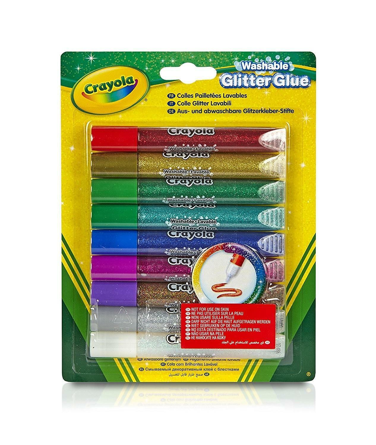 crayola colla glitter lavabile 9 colori