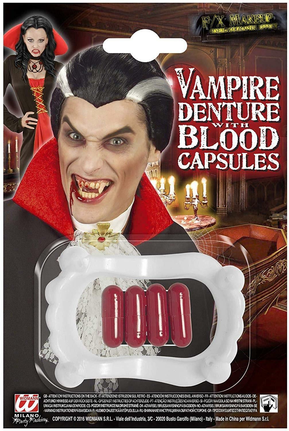 widmann widmann dentiera vampiro + 4 capsule sangue finto