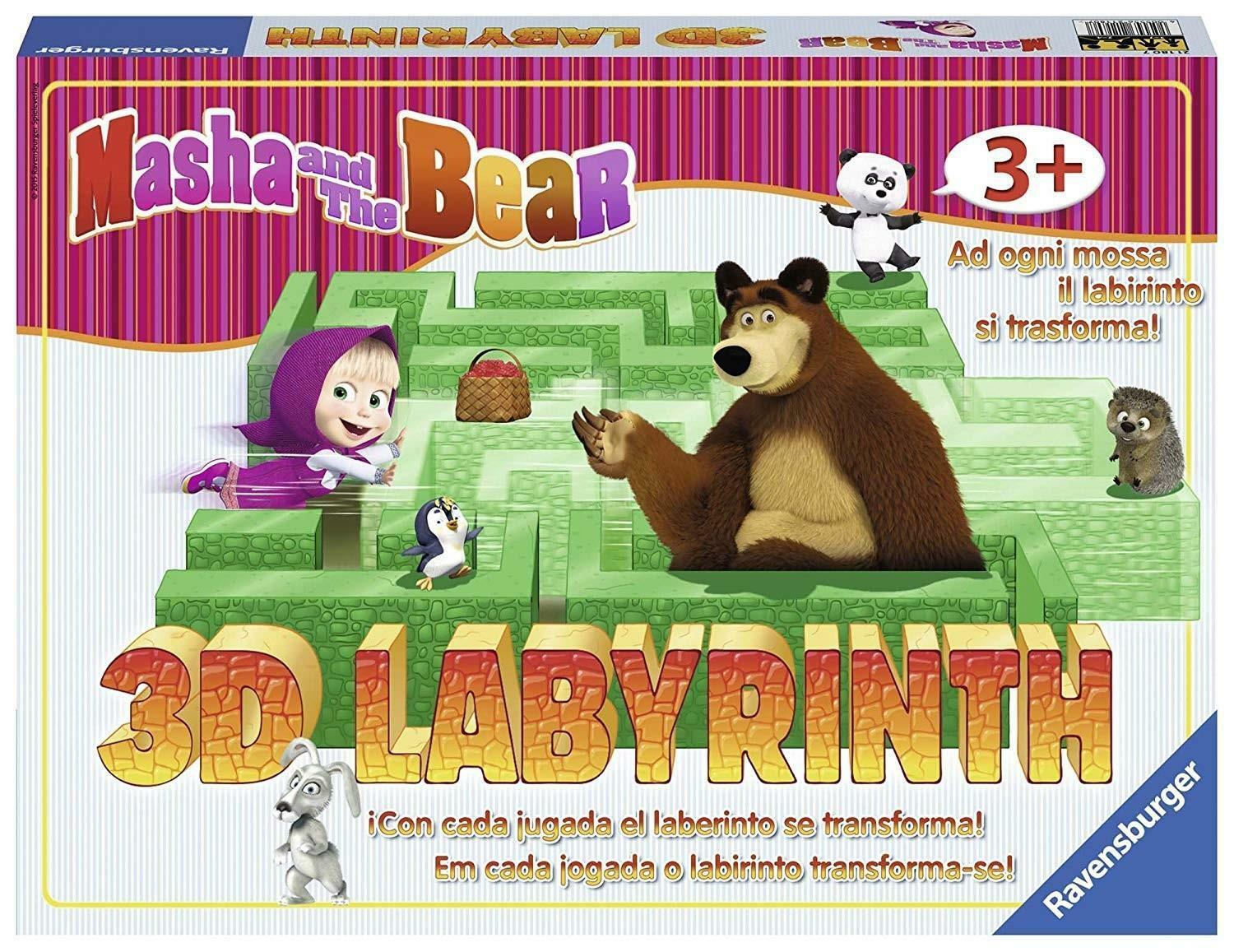 ravensburger masha e orso - gioco labirinto 3d