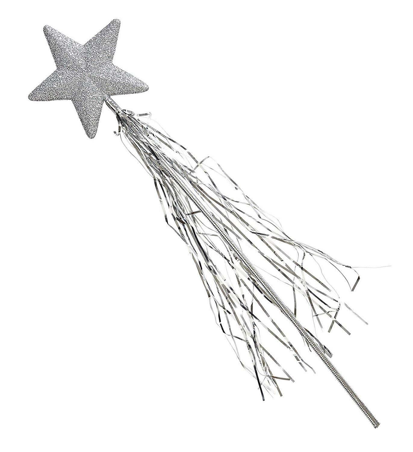widmann bacchetta magica stella glitter argento 46 cm