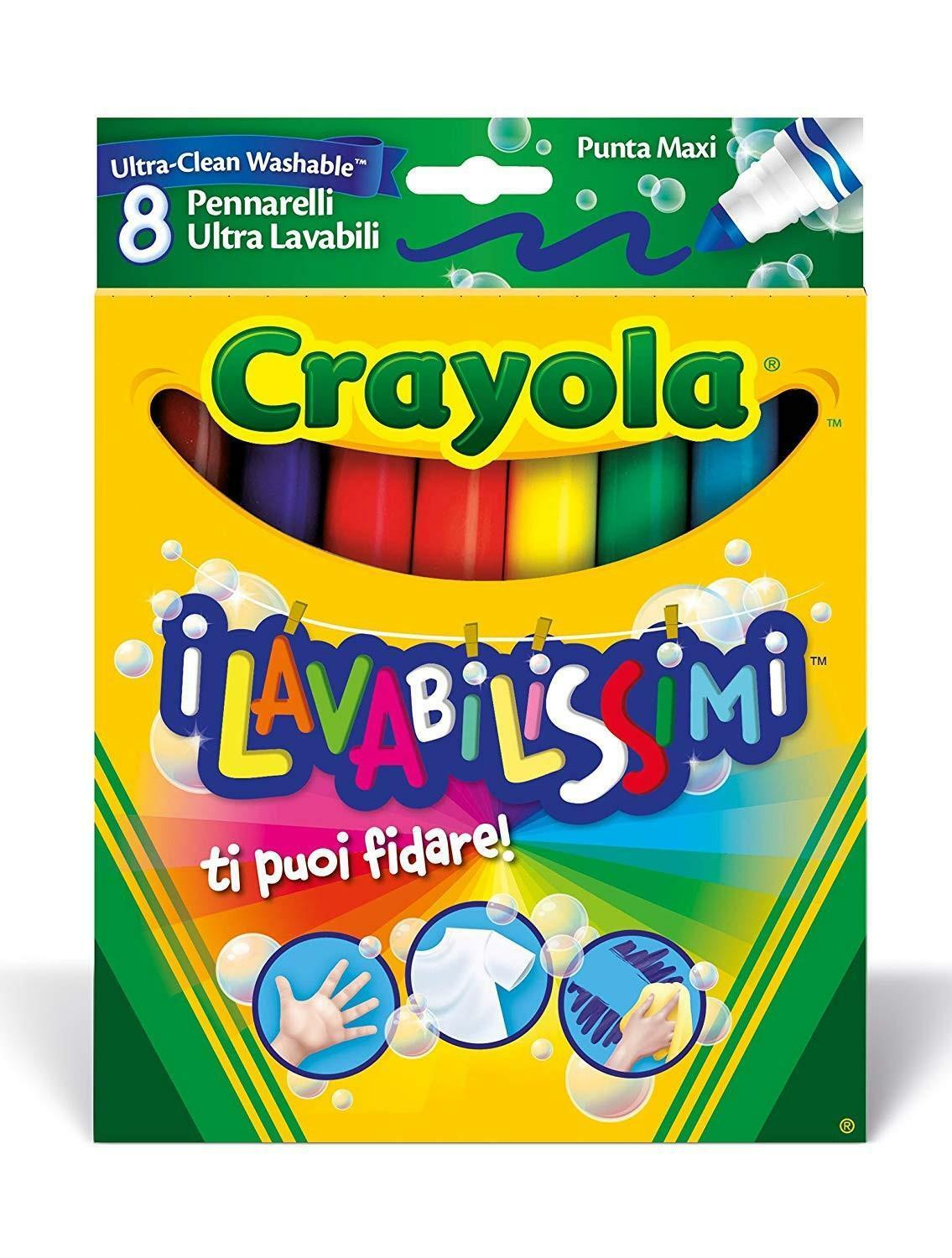 crayola i lavabilissimi pennarelli ultra-lavabili 8 pezzi